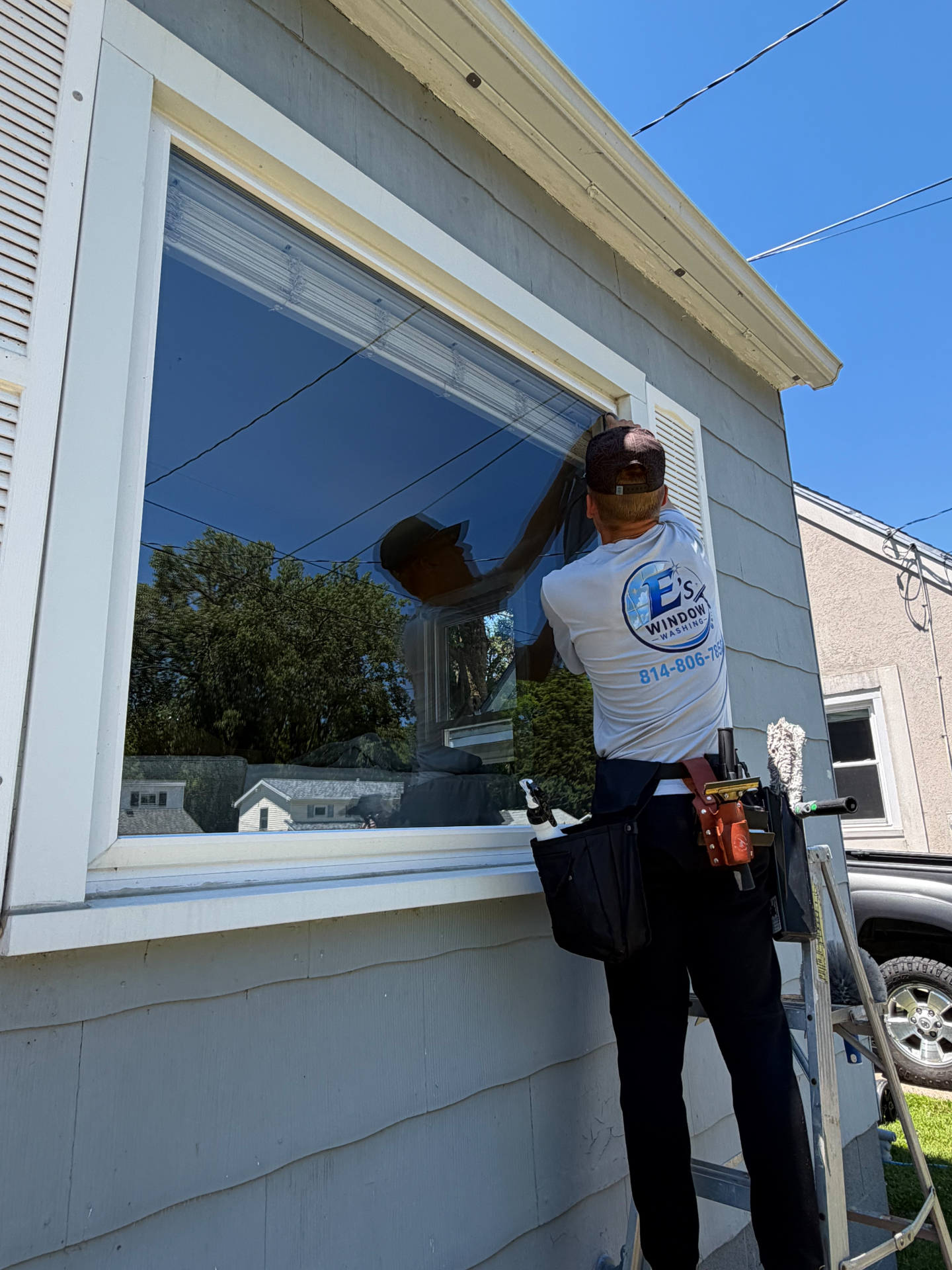 Ethan washing windows